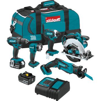 产品| Makita XT510SM 18V LXT锂离子无线5工具组合套件(4 Ah)