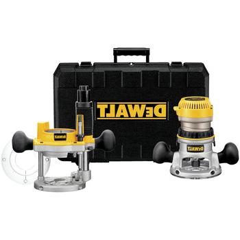 插入底座路由器| 德瓦尔特 DW618PK 2-1/4 HP ev固定底座 & 暴跌路由器组合套件与硬盒